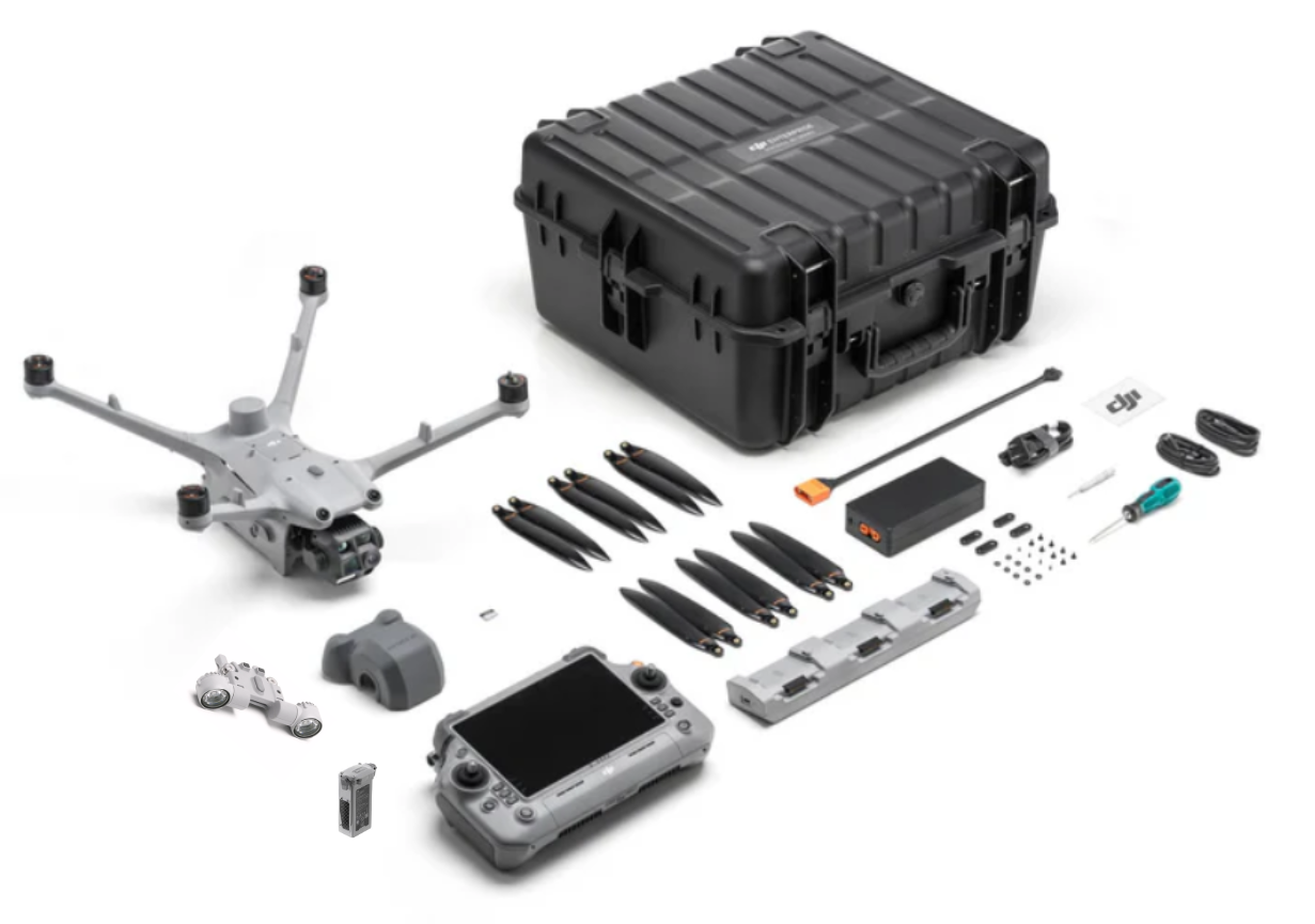DJI Matrice 4TD NightTracker Wildlife Recovery Kit 1-battery configuration with thermal drone for deer recovery and hog control RC Plus 2 controller DJI AL1 spotlight hard case charging hub propellers and field accessories from Covert Drones