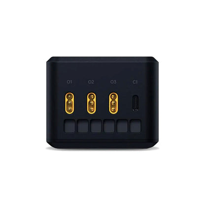 Front view of Covert PowerHub Charger showing three battery output ports and USB-C port for DJI Matrice 4 Series