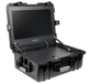 Side view of the Covert Tactical Vision 21.5” Field Monitor open, showcasing its slim profile and rugged tactical-grade design on a white background.