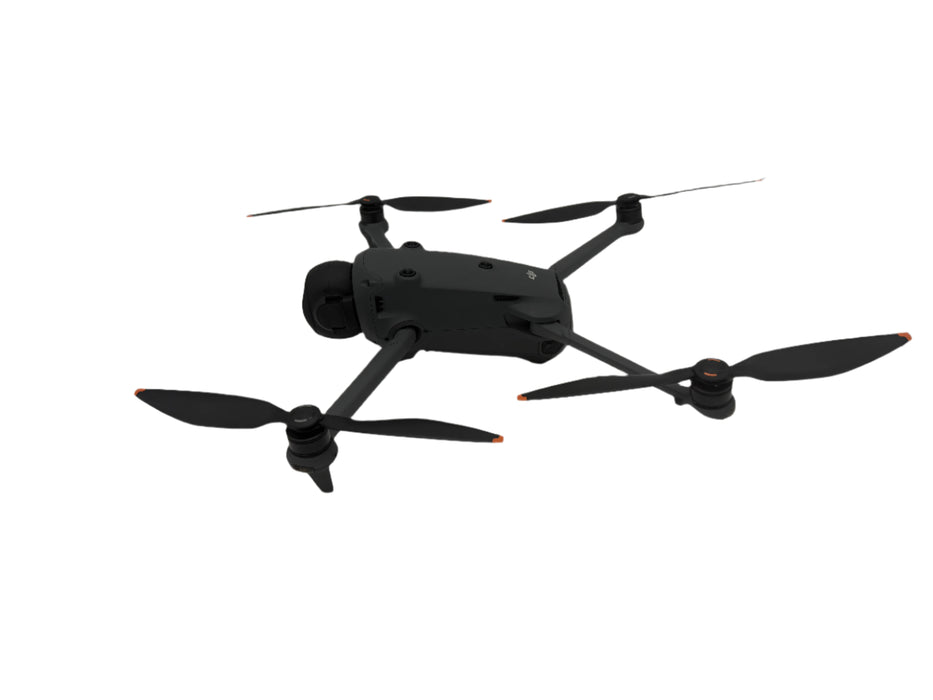 Side profile of DJI Mavic 4 Pro Creator Edition highlighting the Intelligent Flight Battery and dual-native ISO low-light sensors